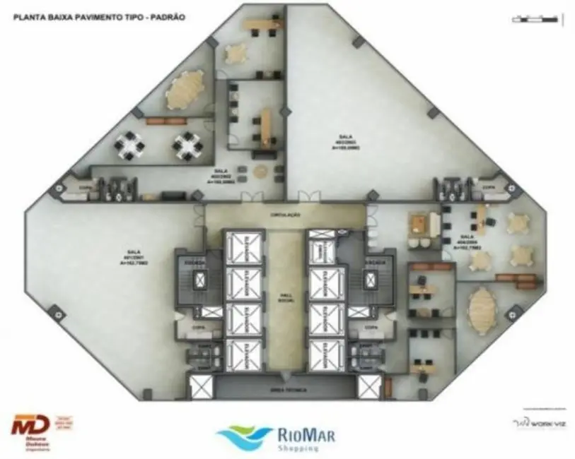 Foto 2 de Sala Comercial para alugar, 163m2 em Pina, Recife - PE