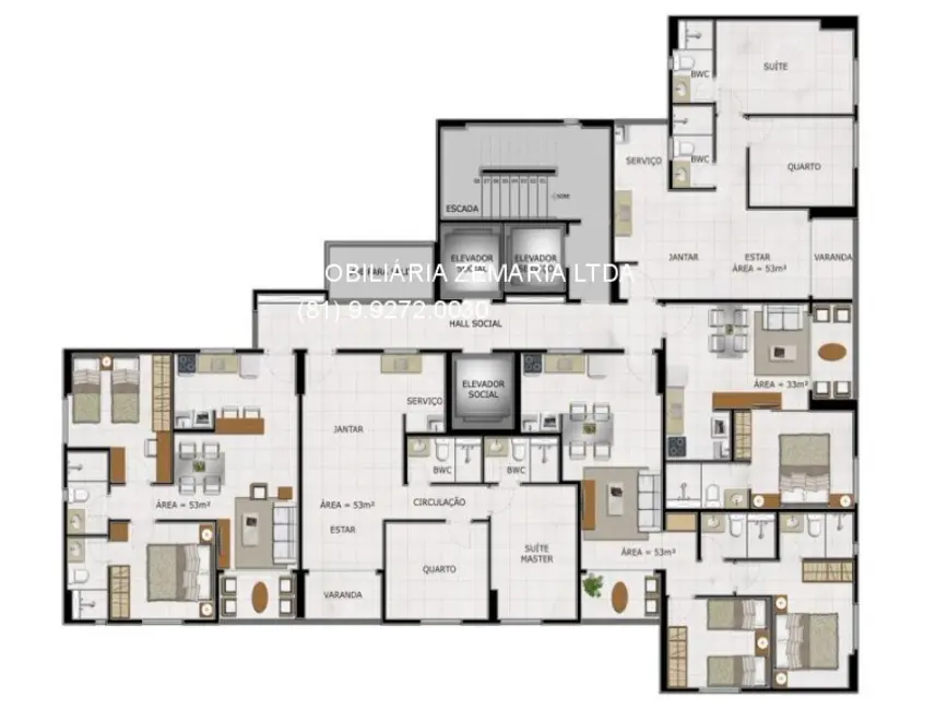 Foto 8 de Apartamento com 2 quartos à venda, 53m2 em Boa Viagem, Recife - PE