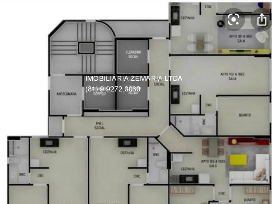 Foto 5 de Apartamento com 3 quartos à venda, 33m2 em Parnamirim, Recife - PE