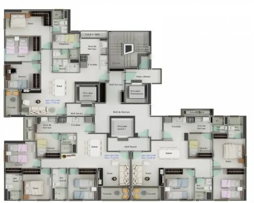 Foto 5 de Apartamento com 3 quartos à venda, 81m2 em Rosarinho, Recife - PE