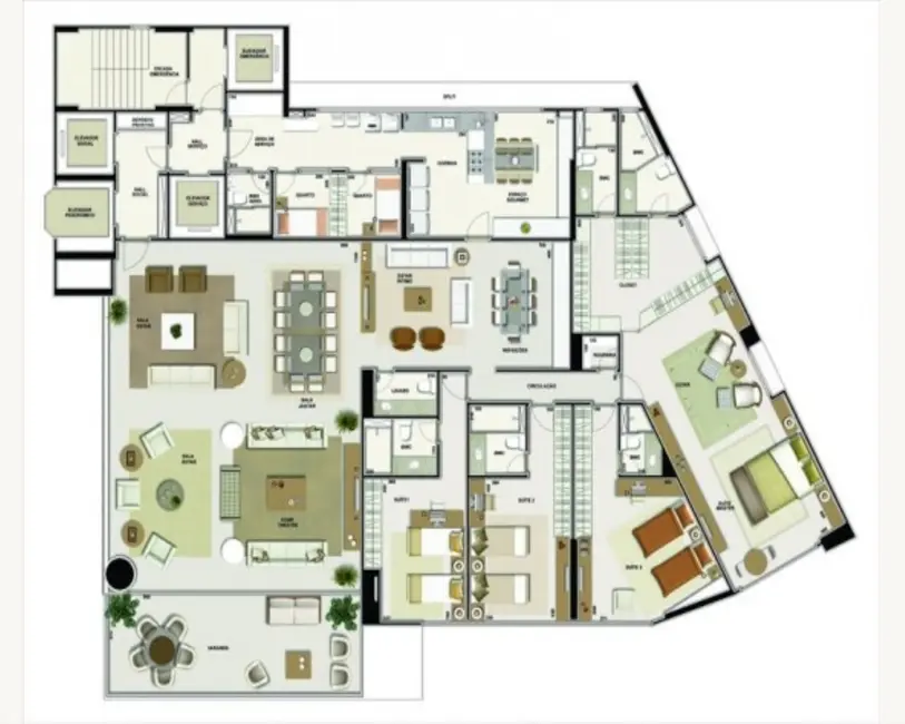 Foto 6 de Apartamento com 4 quartos para alugar, 401m2 em Boa Viagem, Recife - PE