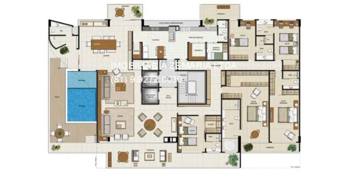 Foto 2 de Apartamento com 4 quartos à venda e para alugar, 238m2 em Paiva, Cabo De Santo Agostinho - PE