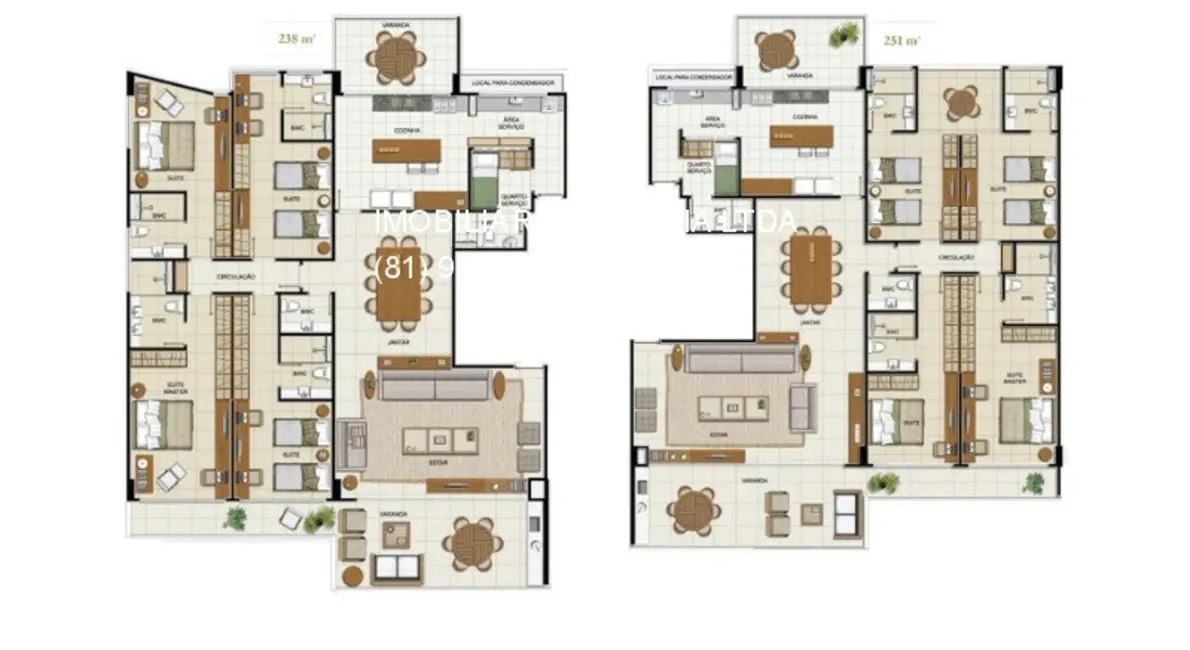 Apartamento com 4 quartos à venda e para alugar, 238m2 em Paiva, Cabo De Santo Agostinho - PE - imagem 4 Foto 4 de Apartamento com 4 quartos à venda e para alugar, 238m2 em Paiva, Cabo De Santo Agostinho - PE
