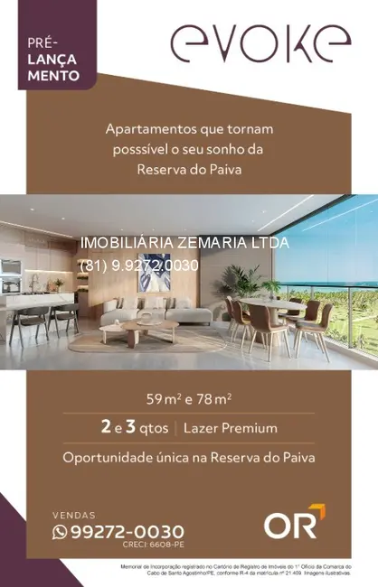 Foto 1 de Apartamento com 3 quartos à venda e para alugar, 78m2 em Paiva, Cabo De Santo Agostinho - PE