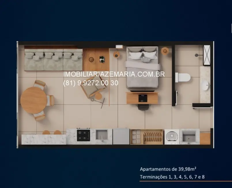 Foto 2 de Apartamento com 1 quarto à venda e para alugar, 45m2 em Pina, Recife - PE