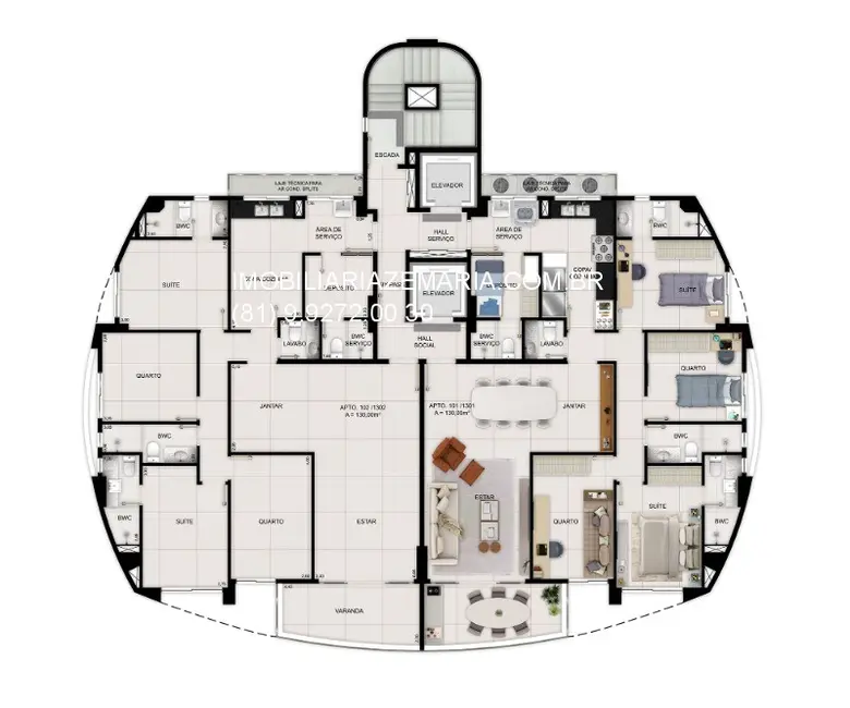 Foto 3 de Apartamento com 4 quartos à venda, 130m2 em Pina, Recife - PE