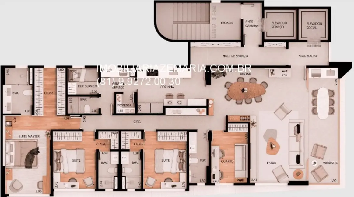 Foto 3 de Apartamento com 4 quartos à venda, 173m2 em Boa Viagem, Recife - PE