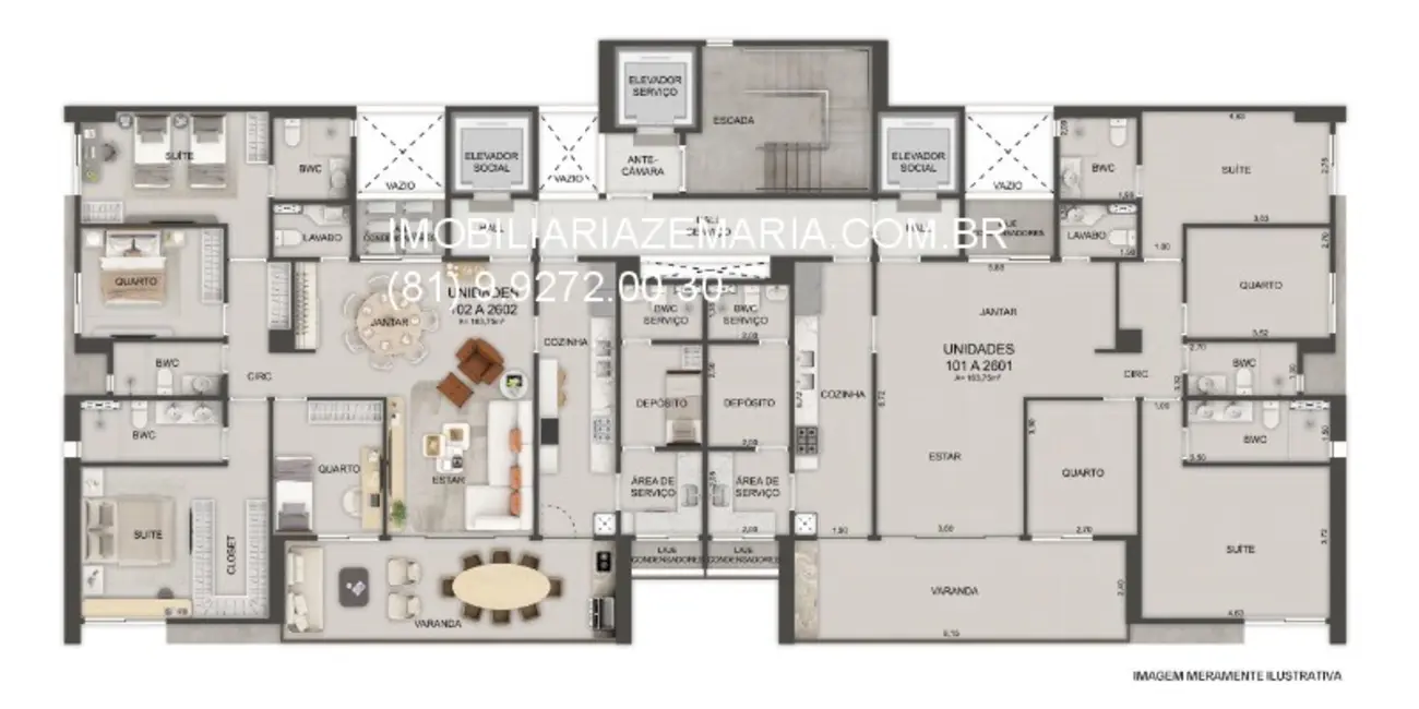 Foto 3 de Apartamento com 4 quartos à venda, 164m2 em Rosarinho, Recife - PE