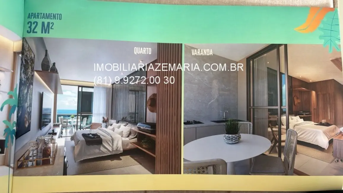 Foto 3 de Apartamento com 1 quarto à venda, 32m2 em Tamandare - PE
