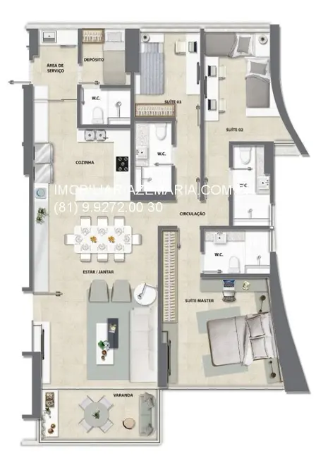 Apartamento com 3 quartos à venda, 135m2 em Boa Viagem, Recife - PE - imagem 2 Foto 2 de Apartamento com 3 quartos à venda, 135m2 em Boa Viagem, Recife - PE