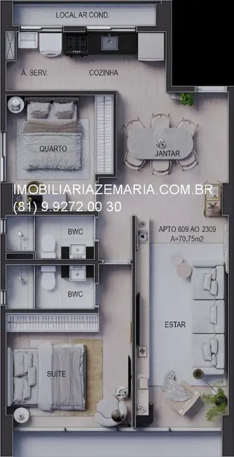 Foto 8 de Apartamento com 2 quartos à venda, 71m2 em Pina, Recife - PE