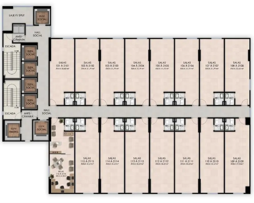 Foto 2 de Sala Comercial à venda e para alugar, 33m2 em Boa Vista, Recife - PE
