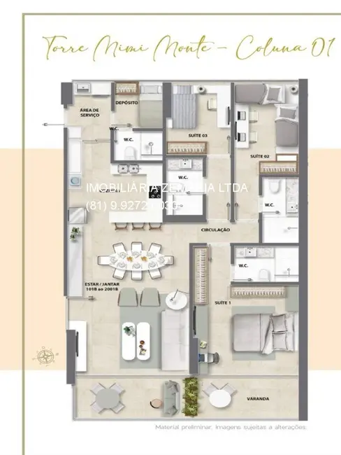 Apartamento com 3 quartos à venda, 135m2 em Boa Viagem, Recife - PE - imagem 5 Foto 5 de Apartamento com 3 quartos à venda, 135m2 em Boa Viagem, Recife - PE