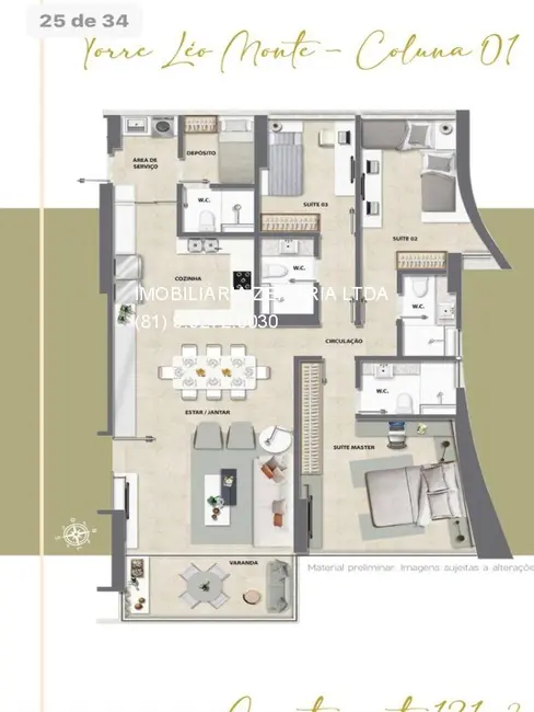 Apartamento com 3 quartos à venda, 135m2 em Boa Viagem, Recife - PE - imagem 4 Foto 4 de Apartamento com 3 quartos à venda, 135m2 em Boa Viagem, Recife - PE