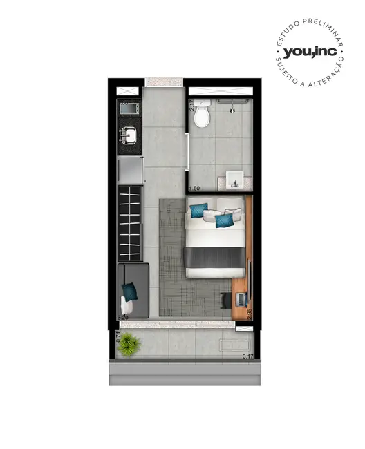 Foto 2 de Apartamento com 1 quarto à venda, 26m2 em Consolação, São Paulo - SP