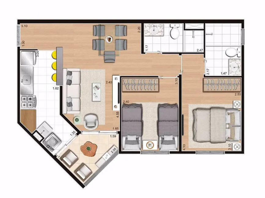 Apartamento com 2 quartos à venda, 43m2 em Brás, São Paulo - SP - imagem 7 Foto 7 de Apartamento com 2 quartos à venda, 43m2 em Brás, São Paulo - SP