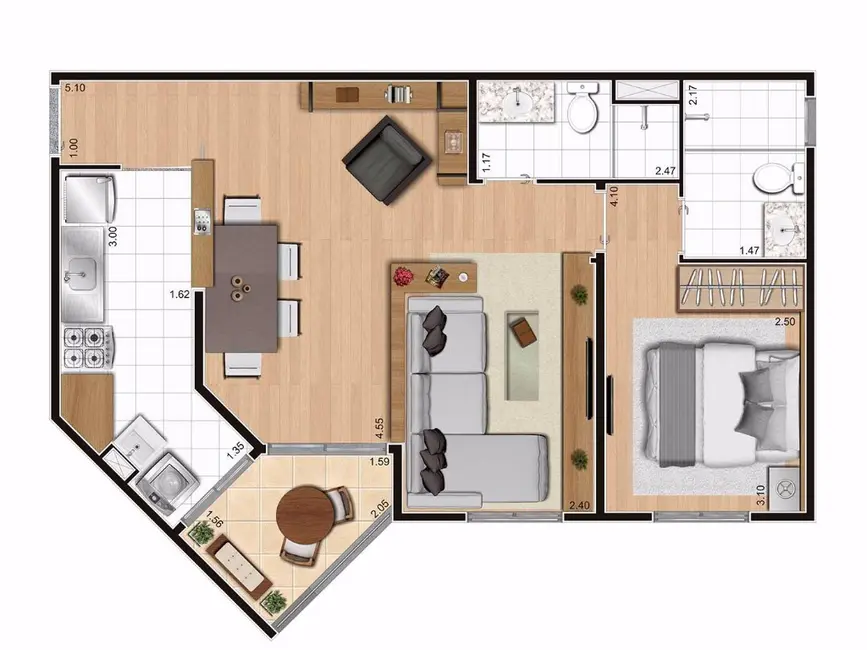 Apartamento com 2 quartos à venda, 55m2 em Brás, São Paulo - SP - imagem 9 Foto 9 de Apartamento com 2 quartos à venda, 55m2 em Brás, São Paulo - SP