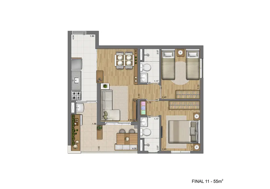 Foto 4 de Apartamento com 2 quartos à venda, 55m2 em Mooca, São Paulo - SP