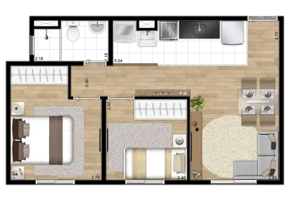 Apartamento com 2 quartos à venda, 40m2 em Sítio da Figueira, São Paulo - SP - imagem 9 Foto 9 de Apartamento com 2 quartos à venda, 40m2 em Sítio da Figueira, São Paulo - SP