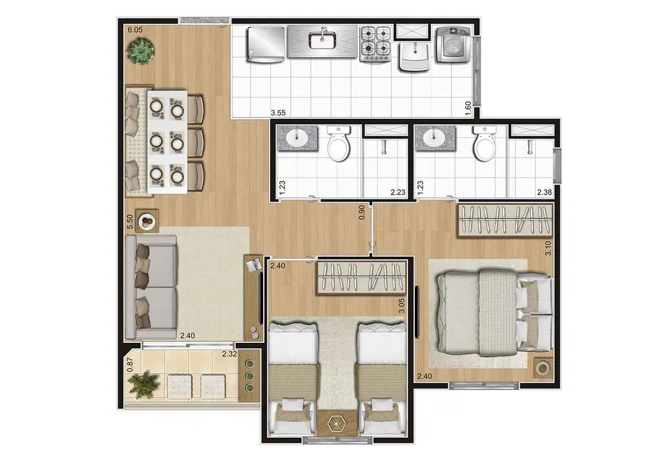 Foto 7 de Apartamento com 2 quartos à venda, 49m2 em Sítio da Figueira, São Paulo - SP