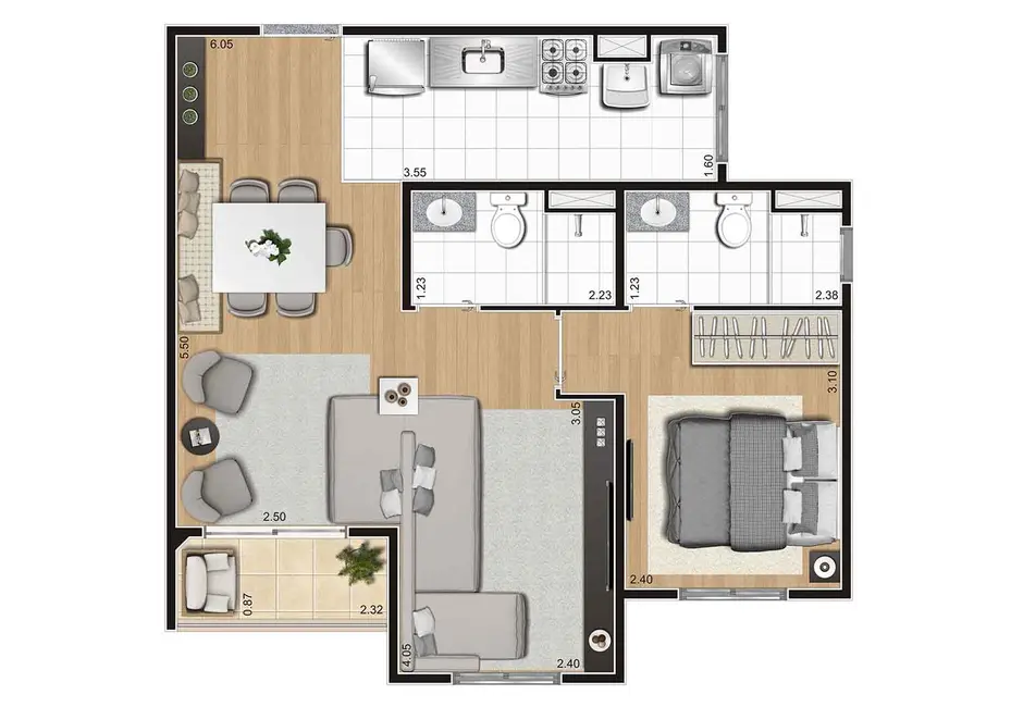 Foto 2 de Apartamento com 2 quartos à venda, 49m2 em Sítio da Figueira, São Paulo - SP