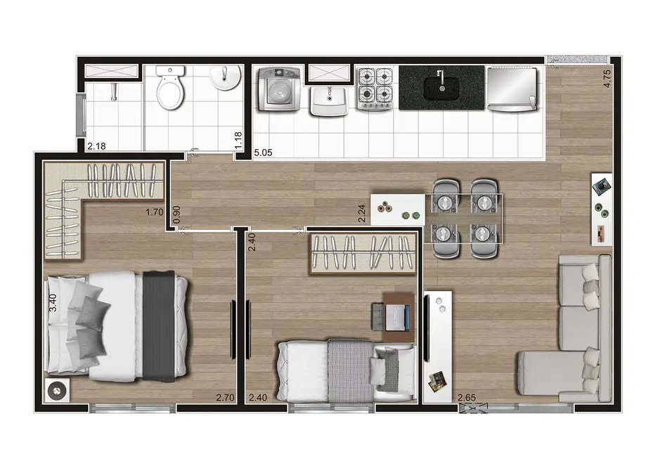 Foto 5 de Apartamento com 2 quartos à venda, 40m2 em Brasilândia, São Paulo - SP