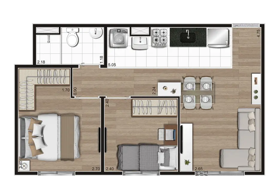 Foto 1 de Apartamento com 2 quartos à venda, 40m2 em Brasilândia, São Paulo - SP