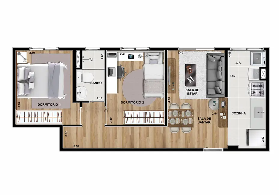 Foto 1 de Apartamento com 2 quartos à venda, 44m2 em Brás, São Paulo - SP