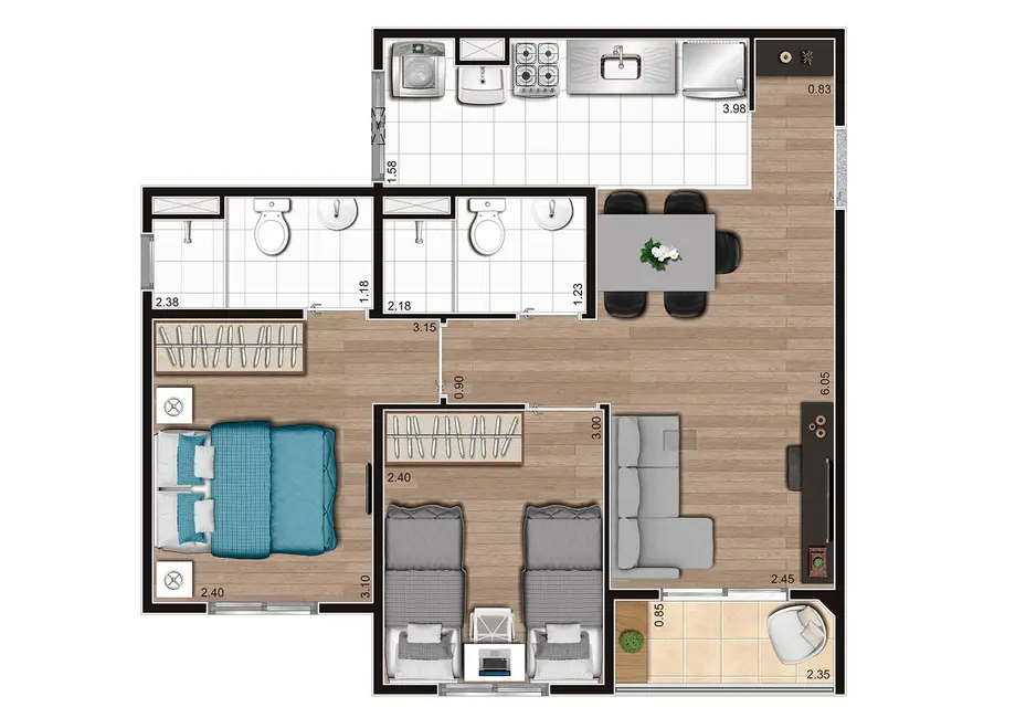 Apartamento com 2 quartos à venda, 49m2 em Vila Pirituba, São Paulo - SP - imagem 5 Foto 5 de Apartamento com 2 quartos à venda, 49m2 em Vila Pirituba, São Paulo - SP