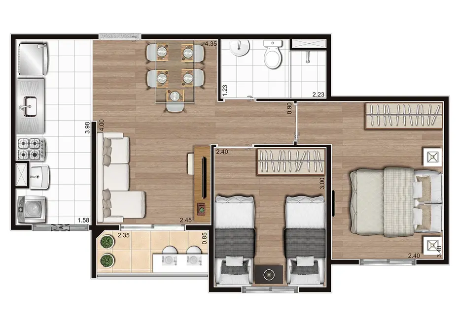 Apartamento com 2 quartos à venda, 49m2 em Vila Pirituba, São Paulo - SP - imagem 3 Foto 3 de Apartamento com 2 quartos à venda, 49m2 em Vila Pirituba, São Paulo - SP