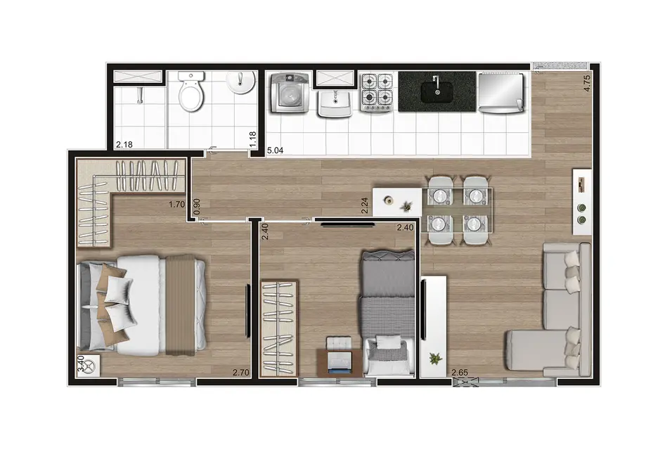 Apartamento com 2 quartos à venda, 41m2 em Parque do Morumbi, São Paulo - SP - imagem 5 Foto 5 de Apartamento com 2 quartos à venda, 41m2 em Parque do Morumbi, São Paulo - SP