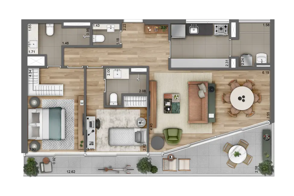 Apartamento com 3 quartos à venda, 151m2 em Jardim das Bandeiras, São Paulo - SP - imagem 6 Foto 6 de Apartamento com 3 quartos à venda, 151m2 em Jardim das Bandeiras, São Paulo - SP