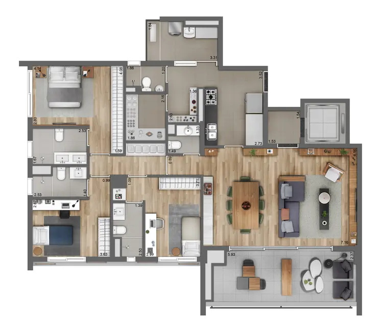 Apartamento com 3 quartos à venda, 146m2 em Moema, São Paulo - SP - imagem 5 Foto 5 de Apartamento com 3 quartos à venda, 146m2 em Moema, São Paulo - SP