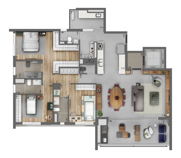 Apartamento com 3 quartos à venda, 146m2 em Moema, São Paulo - SP - imagem 4 Foto 4 de Apartamento com 3 quartos à venda, 146m2 em Moema, São Paulo - SP