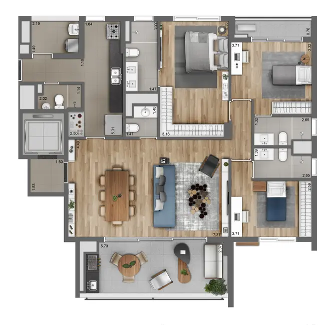 Apartamento com 3 quartos à venda, 146m2 em Moema, São Paulo - SP - imagem 3 Foto 3 de Apartamento com 3 quartos à venda, 146m2 em Moema, São Paulo - SP