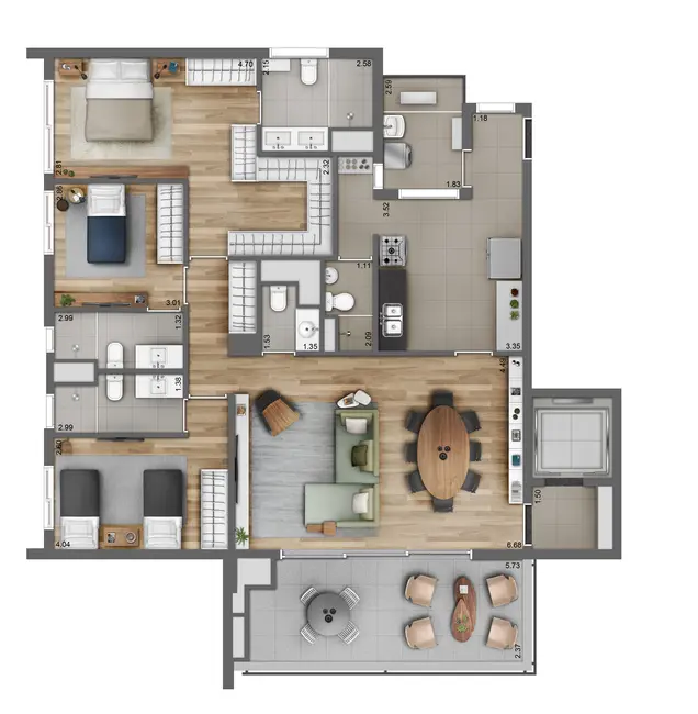Foto 2 de Apartamento com 3 quartos à venda, 149m2 em Moema, São Paulo - SP