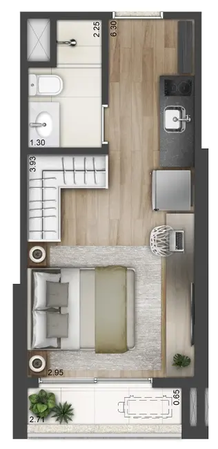 Foto 7 de Kitnet com 1 quarto à venda, 23m2 em Brooklin Paulista, São Paulo - SP