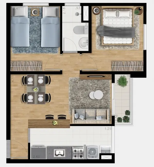 Foto 8 de Apartamento com 2 quartos à venda, 47m2 em Vila Curuçá, São Paulo - SP