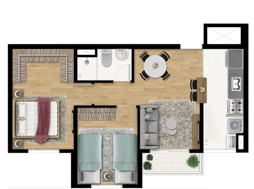 Foto 9 de Apartamento com 2 quartos à venda, 47m2 em Vila Curuçá, São Paulo - SP