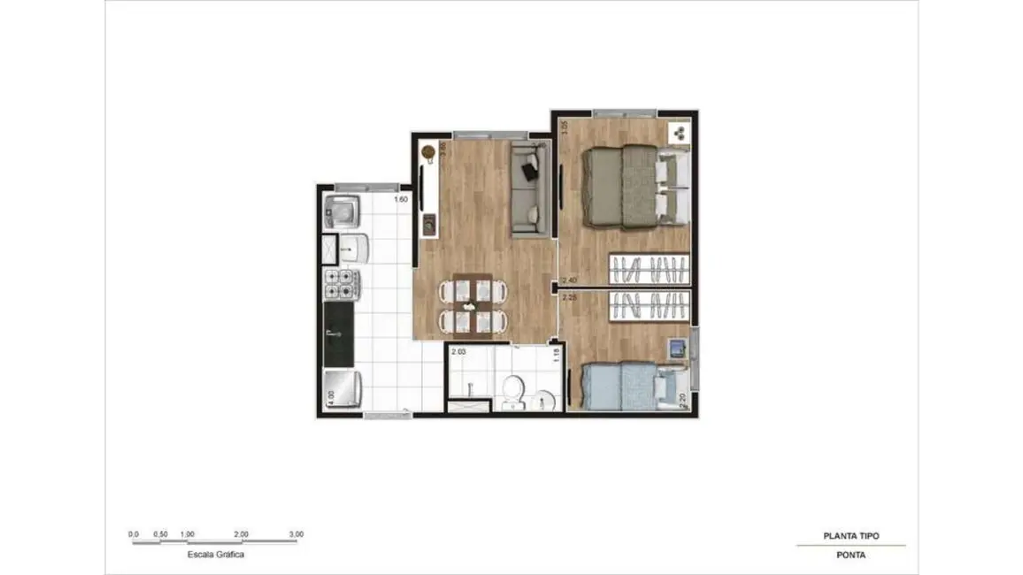 Foto 8 de Apartamento com 2 quartos à venda, 35m2 em Parque Vitória, São Paulo - SP