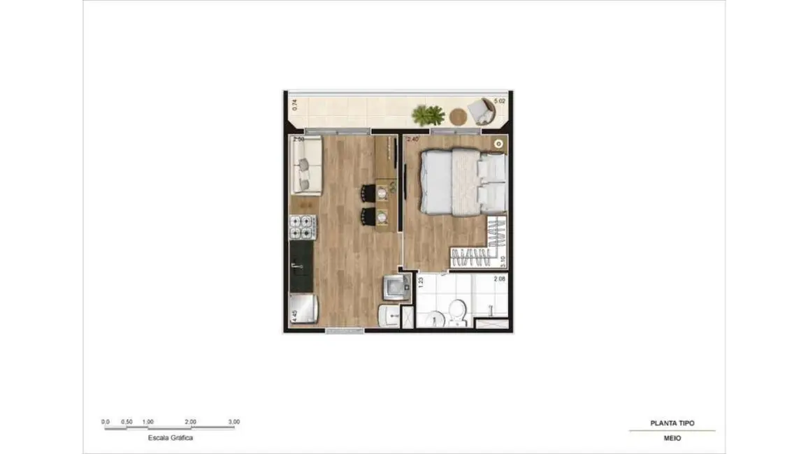 Foto 7 de Apartamento com 2 quartos à venda, 35m2 em Parque Vitória, São Paulo - SP
