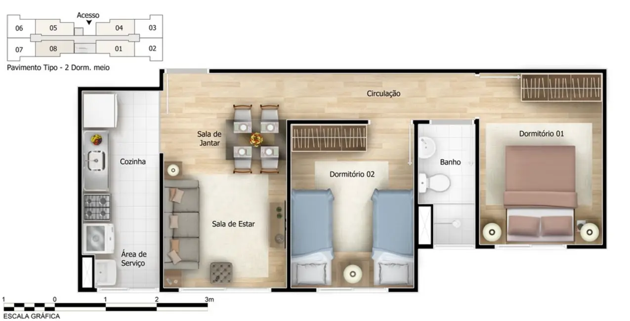 Apartamento com 2 quartos à venda, 41m2 em Vila Cristália, São Paulo - SP - imagem 6 Foto 6 de Apartamento com 2 quartos à venda, 41m2 em Vila Cristália, São Paulo - SP