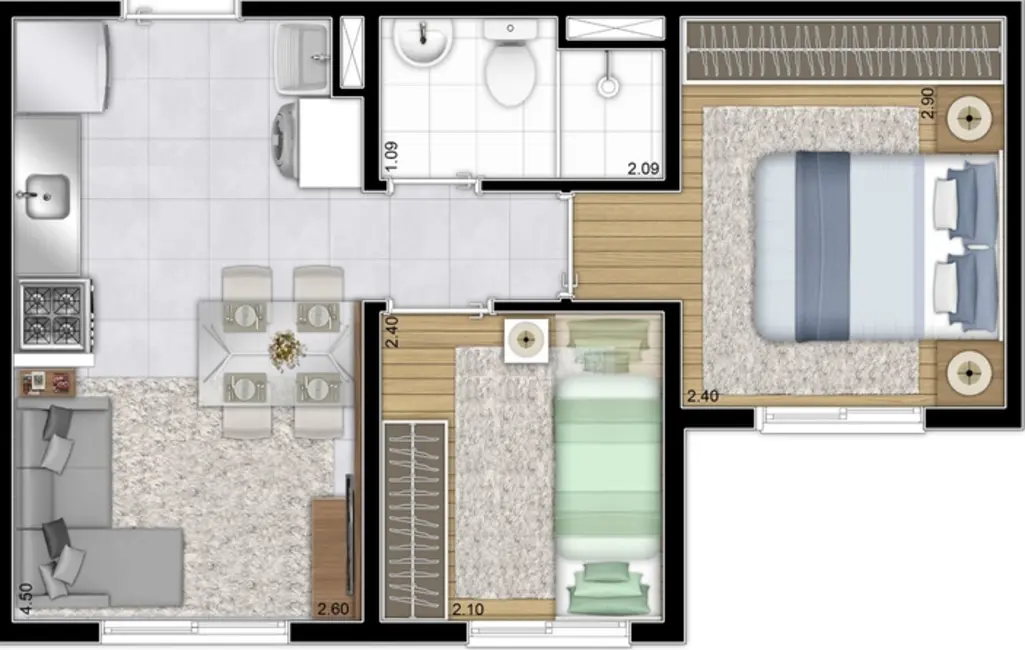 Foto 9 de Apartamento com 2 quartos à venda, 32m2 em Vila Nova Curuçá, São Paulo - SP
