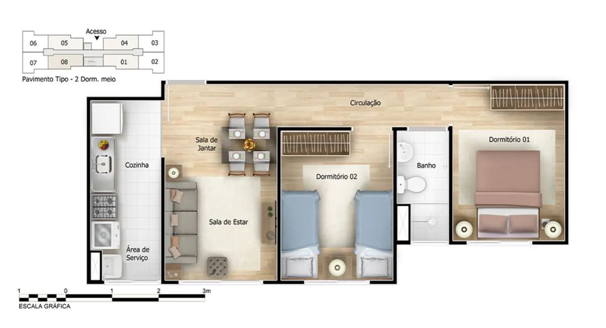 Foto 7 de Apartamento com 2 quartos à venda, 40m2 em São Paulo - SP