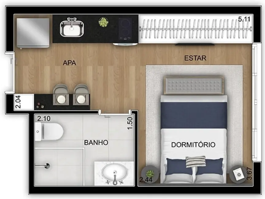 Kitnet com 1 quarto à venda, 20m2 em Vila Firmiano Pinto, São Paulo - SP - imagem 9 Foto 9 de Kitnet com 1 quarto à venda, 20m2 em Vila Firmiano Pinto, São Paulo - SP