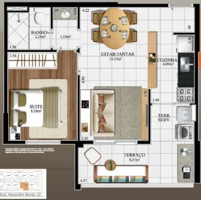 Apartamento com 1 quarto à venda, 44m2 em Vila Andrade, São Paulo - SP - imagem 9 Foto 9 de Apartamento com 1 quarto à venda, 44m2 em Vila Andrade, São Paulo - SP