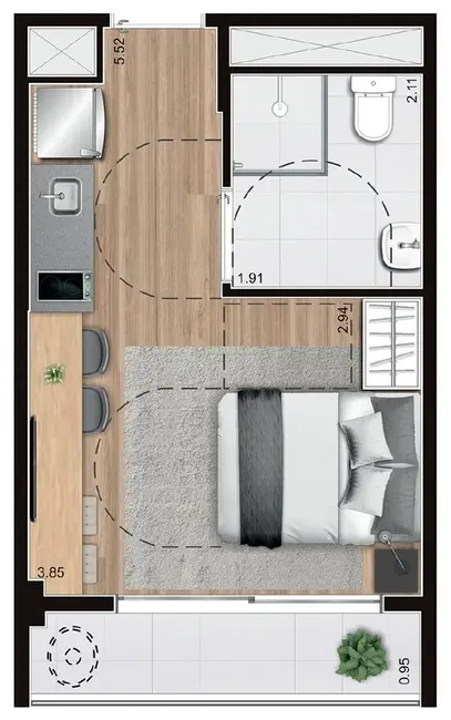 Kitnet com 1 quarto à venda, 31m2 em Perdizes, São Paulo - SP - imagem 4 Foto 4 de Kitnet com 1 quarto à venda, 31m2 em Perdizes, São Paulo - SP