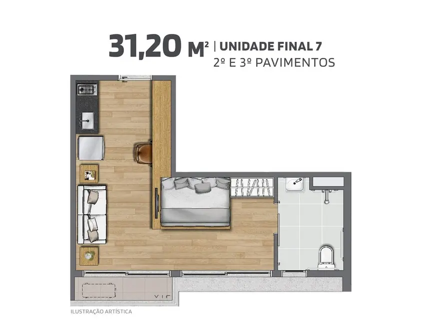 Foto 9 de Kitnet com 1 quarto à venda, 24m2 em Cidade Monções, São Paulo - SP