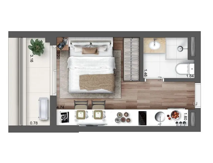 Kitnet com 1 quarto à venda, 18m2 em Santo Amaro, São Paulo - SP - imagem 6 Foto 6 de Kitnet com 1 quarto à venda, 18m2 em Santo Amaro, São Paulo - SP