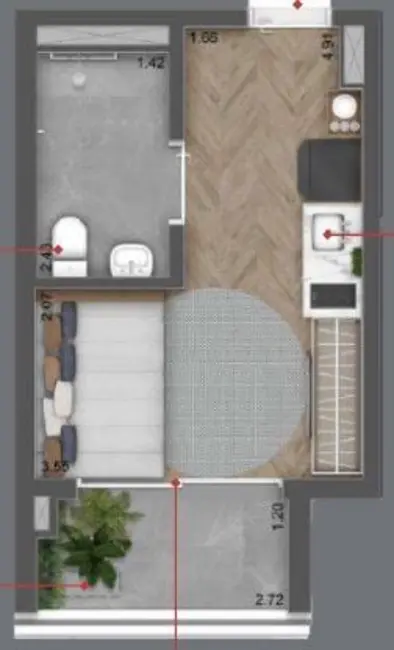 Kitnet com 1 quarto à venda, 24m2 em Vila Santa Catarina, São Paulo - SP - imagem 7 Foto 7 de Kitnet com 1 quarto à venda, 24m2 em Vila Santa Catarina, São Paulo - SP